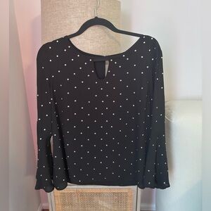Elegant Black Polka Dot Blouse